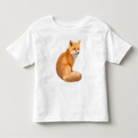 Cute Kid's T-shirt with a fluffy red fox