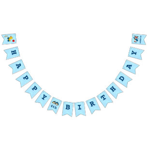 Cute Kids Toys Happy 4th Birthday Party Bunting
