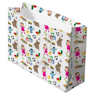 Cute Kids Toys Pattern Large Gift Bag