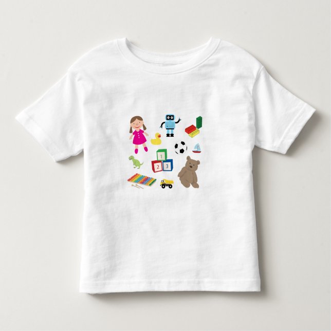Cute Kids Toys Pattern Toddler T-Shirt (Front)