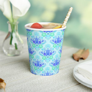 Cute Kids Tropical Blue Ocean Sea Turtle  Paper Cups