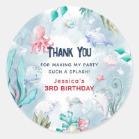 Cute Kids Under the Sea Birthday Thank You