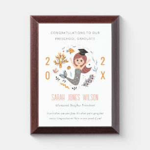 Cute Kids Underwater Mermaid Preschool Graduation Award Plaque