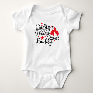 Cute kids unisex Dad's hiking buddy Baby Bodysuit