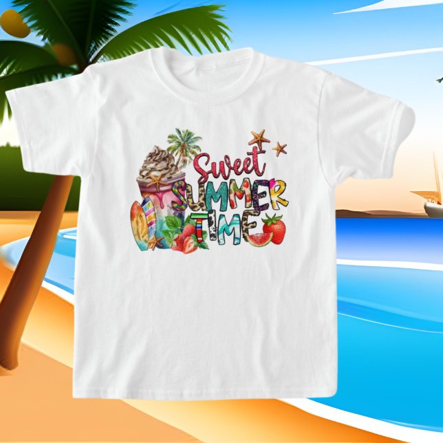 cute kids unisex sweet Summer time word art T-Shirt (Creator Uploaded)