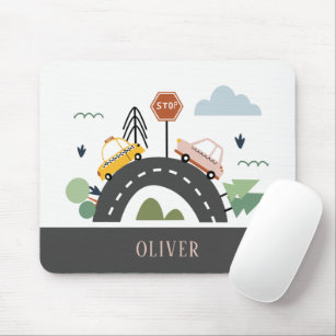Cute Kids Urban City Vehicle Cars Road Cityscape Mouse Pad