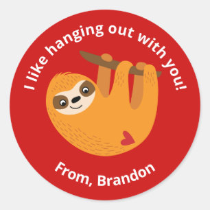 Cute Kids Valentine Classic Round Sticker