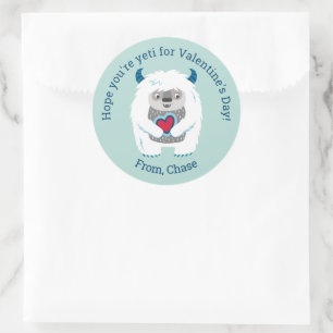 Cute Kids Valentine Classic Round Sticker