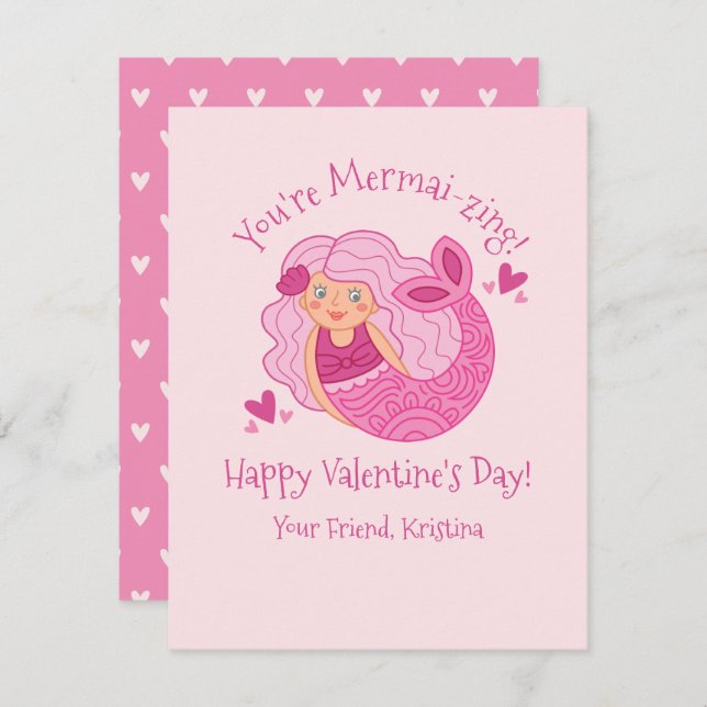 Cute Kids Valentine Holiday Card (Front/Back)