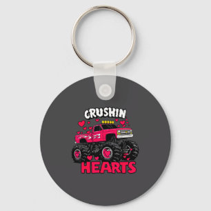 Cute Kids Valentine Truck Crushin Hearts Xoxo Key Ring