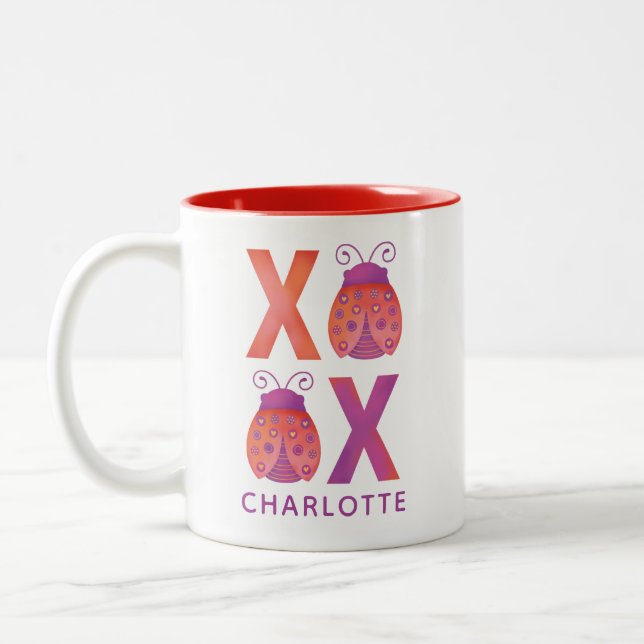 Cute Kids Valentines Day Coffee Mug (Left)