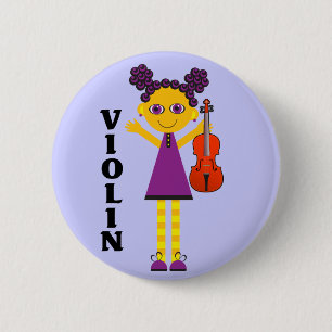 Cute Kids Violin Button