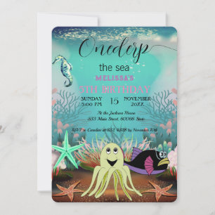 Cute Kids Watercolor Oneder the Sea Birthday I Invitation