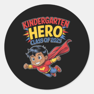 Cute Kindergarten Graduation Cl Of 2025 Grad Classic Round Sticker