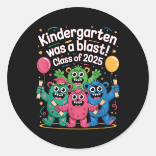 Cute Kindergarten Graduation Cl Of 2025 Grad  Classic Round Sticker