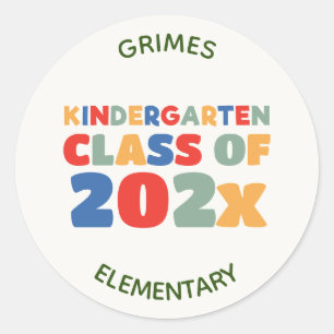 Cute Kindergarten Graduation Party Favour Classic Round Sticker