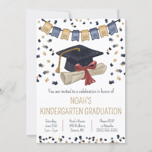 Cute Kindergarten Graduation Party Invitation