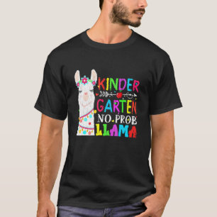 Cute Kindergarten No Prob Llama Back To School Fir T-Shirt