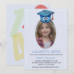 Cute Kindergarten Photo Graduation Party  Invitation
