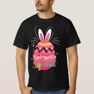 Cute Kindergarten Squad Easter Bunny Egg Design T-Shirt