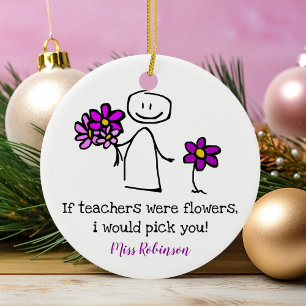 Cute Kindergarten Teacher Gift Ceramic Ornament