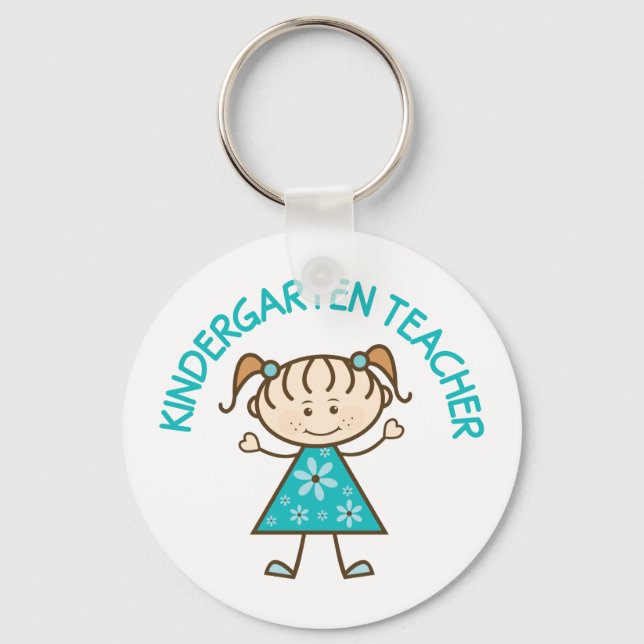 Cute Kindergarten Teacher Key Ring (Front)
