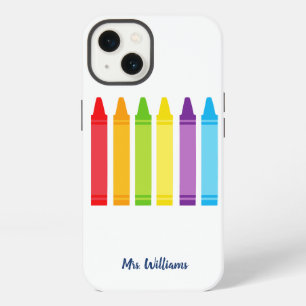 Cute Kindergarten Teacher Personalised Crayon iPhone 13 Case