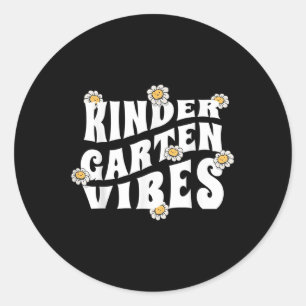 Cute Kindergarten Vibes Back To School Student And Classic Round Sticker