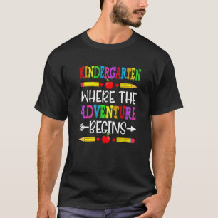 Cute Kindergarten Where The Adventure Begins Back T-Shirt