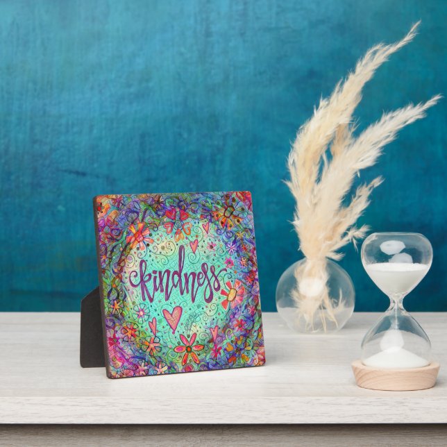 Cute Kindness Colourful Mosaic Inspirivity Easel Plaque (Insitu)
