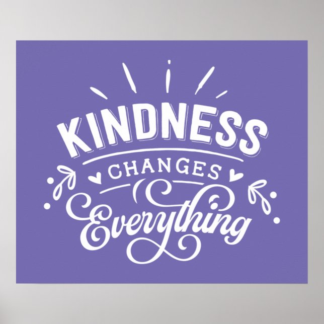 cute kindness inspirational word art poster (Front)