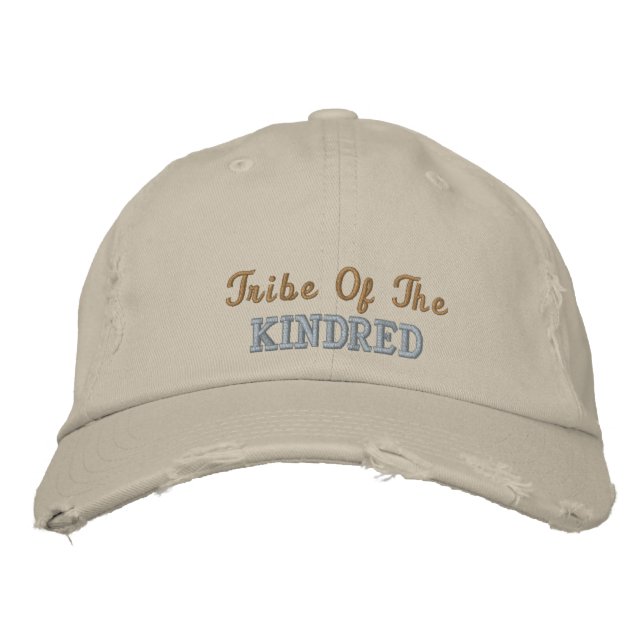 Cute Kindred Tribe Quote Pink Rustic Stone  Embroidered Hat (Front)
