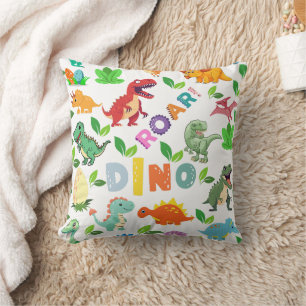 Cute Kinds of Dinosaurs Seamless Cushion