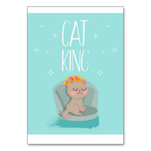 Cute King Cat, Cute Kitten Gift, Cat Lover Gift Table Number