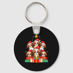 Cute King Charles Cavalier Le Dog Christmas Tree X Key Ring