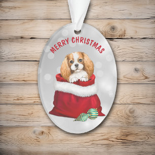 Cute King Charles Spaniel Gift Surprise  Ornament