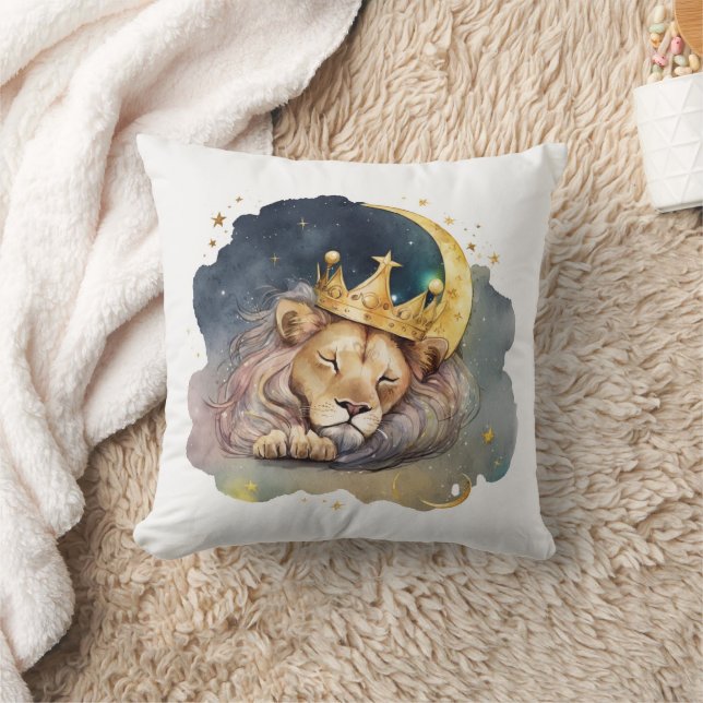 Cute  king Lion Sleeping On The Moon               Cushion (Blanket)