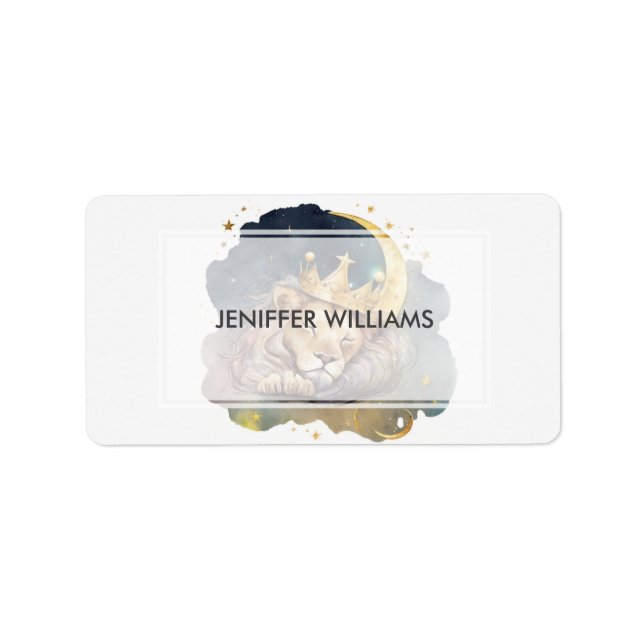 Cute  king Lion Sleeping On The Moon               Label (Front)