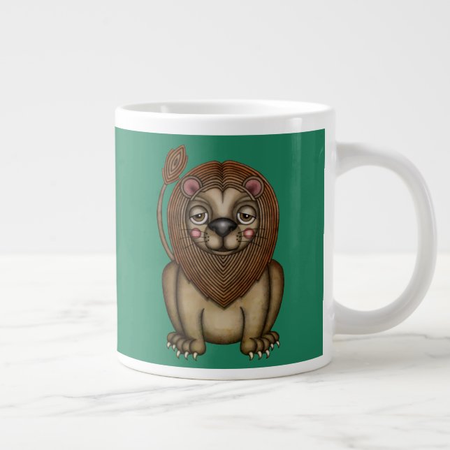 Cute King of the Beasts Lion Large Coffee Mug (Right)