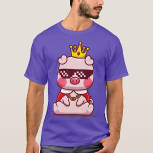 Cute King Pig Wearing Glasses T-Shirt