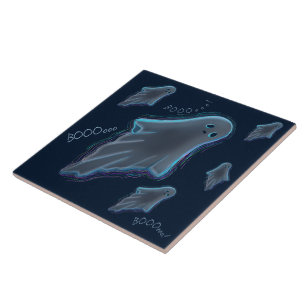 Cute KiniArt Ghost Ceramic Tile