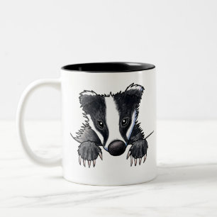 Cute KiniArt Pocket Badger Two-Tone Coffee Mug