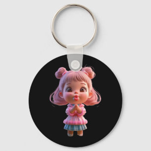 Cute Kiss Girl Funny Unisex Design for Men Women Key Ring