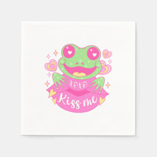 Cute Kiss Me Frog - Xoxo Napkin