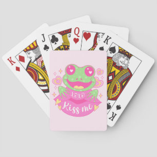 Cute Kiss Me Frog - Xoxo Playing Cards