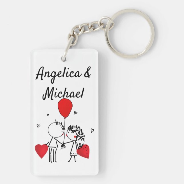 Cute, Kiss, wedding Key Ring (Back)