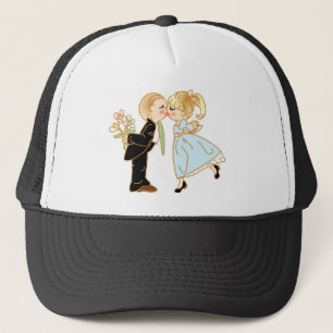 Cute Kissing Couple Trucker Hat