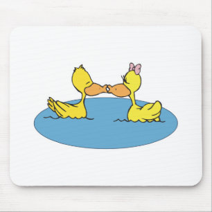 cute kissing ducks mouse pad