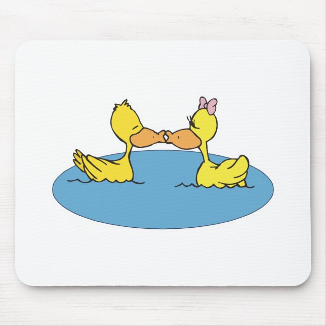 cute kissing ducks mouse pad (Front)