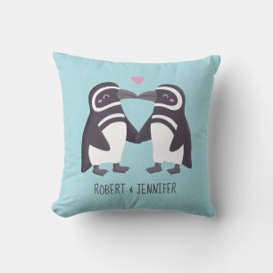 Cute Kissing Penguins, Mate for Life Cushion